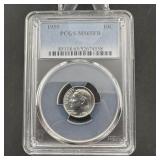 1959 Roosevelt Silver Dime PCGS MS65FB