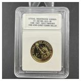 2008 John Quincy Adams 24kt Gold Enriched Dollar i