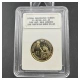 2008 Martin Van Buren 24kt Gold Enriched Dollar in