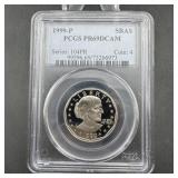 1999-p Susan B. Anthony Dollar Pcgs Pr69dcam