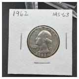 1962 Washington Silver Quarter - Higher Grade