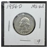 1956-d Washington Silver Quarter - Higher Grade