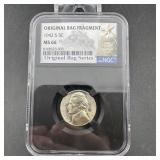 1942-S War Nickel NGC MS66 Bag Fragment
