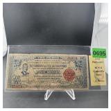1942 Philippines WWII Guerrilla Issue 2 Pesos Note