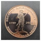 1 Oz. Copper Round, see photo for design