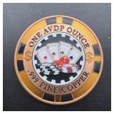 1 Oz. Copper Round, see photo for design