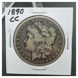 1890-CC Morgan silver dollar; Carson City mint; ci