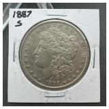 1887-S Morgan silver dollar; San Francisco mint; c