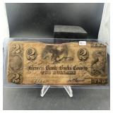 Farmers Bank Bucks County $2 obsolete note; Bristo