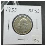 1935 Washington Silver Quarter