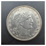 1911 Barber Silver Half Dollar