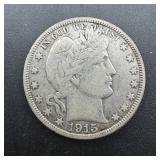 1915-D Barber Silver Half Dollar