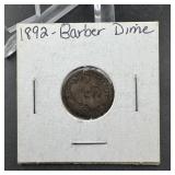 1892 Barber Silver Dime