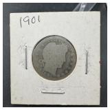 1901 Barber Silver Quarter