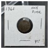 1861 Seated Liberty Half Dime