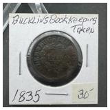 1835 Bucklands Bookkeeping Token