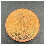 .999 Fine Copper Round Saint-gaudens Design