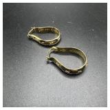 Bradford Exchange Sterling Silver Gold Vermeil Ear