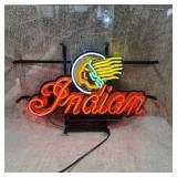 Rare Indian Motorcycle Gas 20" X 16" Real Glass
