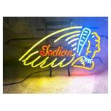 Indian Motorcycle 16" X 10" Real Glass Neon Sign