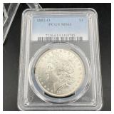 1882-o Morgan Silver Dollar Pcgs Ms61