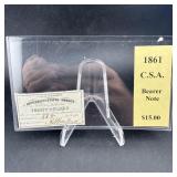 1861 Csa Bearer Note