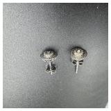 UD Sterling Silver Diamond Earrings - 1.5 Grams