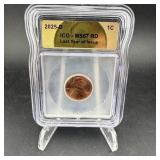 2025-d Icg Ms67 Rd Lincoln Cent Last Year Of Issue