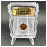 2025-d Icg Ms67 Rd Lincoln Cent Last Year Of Issue