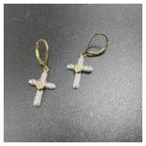 PAT Sterling Silver Cross Earrings - 2.9 Grams