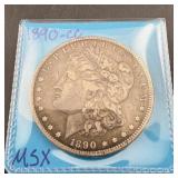 1890-cc Morgan Silver Dollar