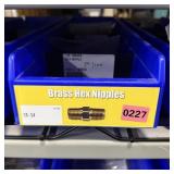 Brass Hex Nipples Blue Bin