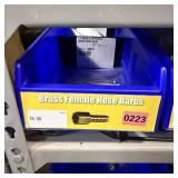 Brass Female Hose Barbs Blue Bin