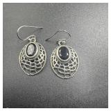 Orchid Sterling Silver Garnet Earrings - 4 Grams