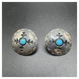 Navajo Repel Perry Turquoise Sterling Silver Earri