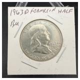 1963d Franklin half dollar High grade