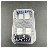 4 (1gram) SILVER VALCAMBI BARS IN CASE