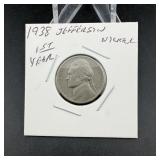 1938 Jefferson nickel 1st year