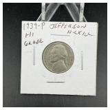 1939d Jefferson nickel hi grade