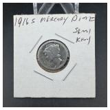1916s Mercury dime  semy key