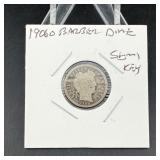 1906o BARBER dime  semi key