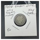 1909d Barber dime key date only 954,000 minted