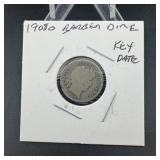 1908o Barber dime key date