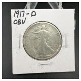 1917-D Obverse Mint Mark Walking Liberty Half Doll