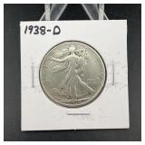 1938-D Walking Liberty Half Dollar