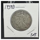1939-d Walking Liberty Silver Half Dollar