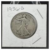 1936-d Walking Liberty Silver Half Dollar