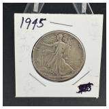 1945 Walking Liberty Silver Half Dollar