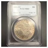 1881-cc Morgan Silver Dollar Pcgs Ms63