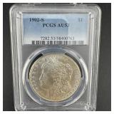 1902-s Morgan Silver Dollar Pcgs Au53